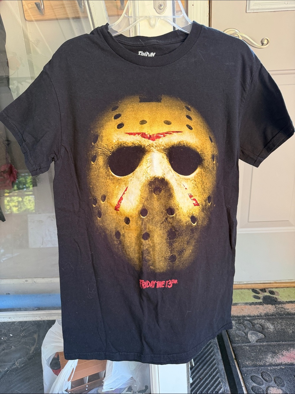 Hybrid Apparel Black Graphic Tee with White 'Friday the 13th' Print
